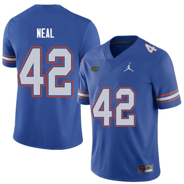 Jordan Brand Men #42 Keanu Neal Florida Gators College Football Jerseys Royal